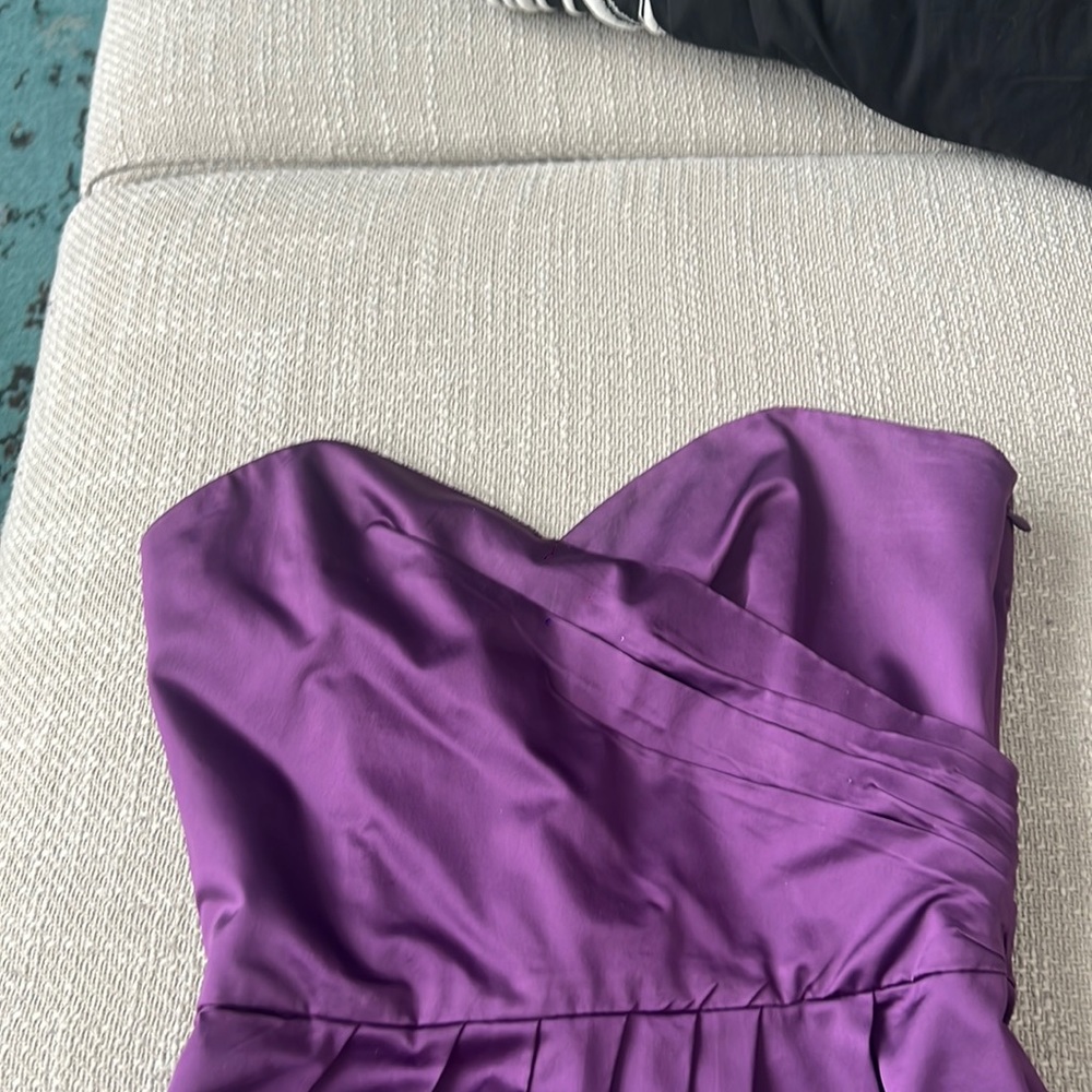Purple silk dress strapless 2000s